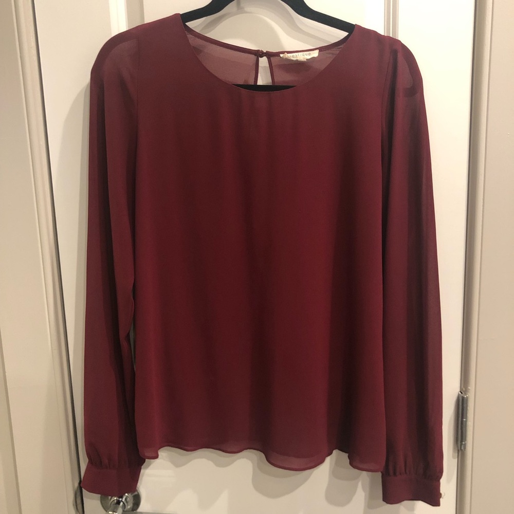 Burgundy Twist Back Top